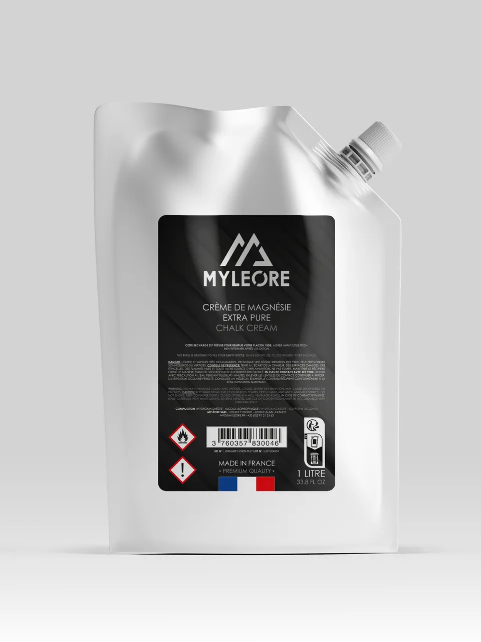 Myléore magnésie liquide crème 1 L recharge économique