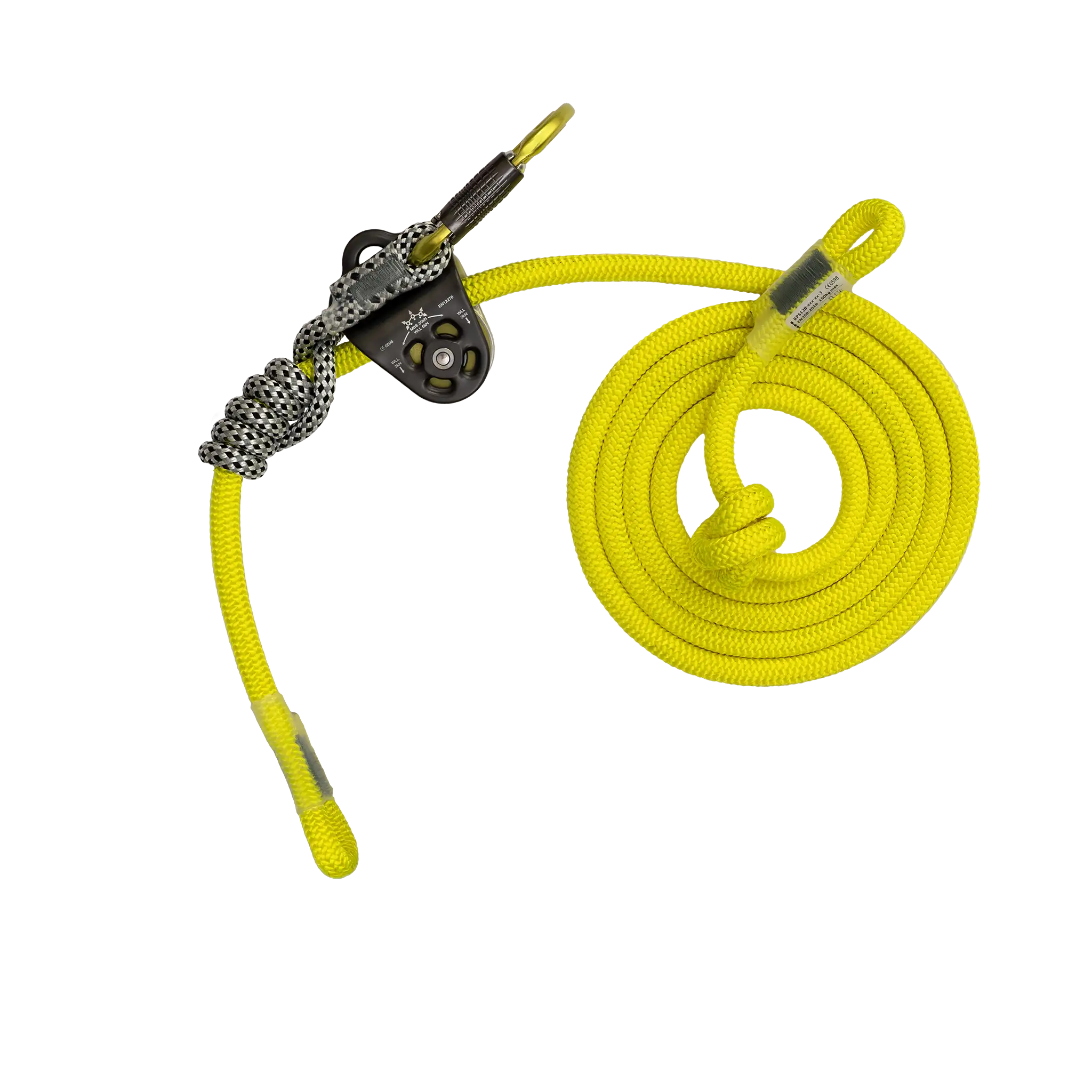 DMM Nomad+ Longe 12.8mm Jaune Citron 5 m complète