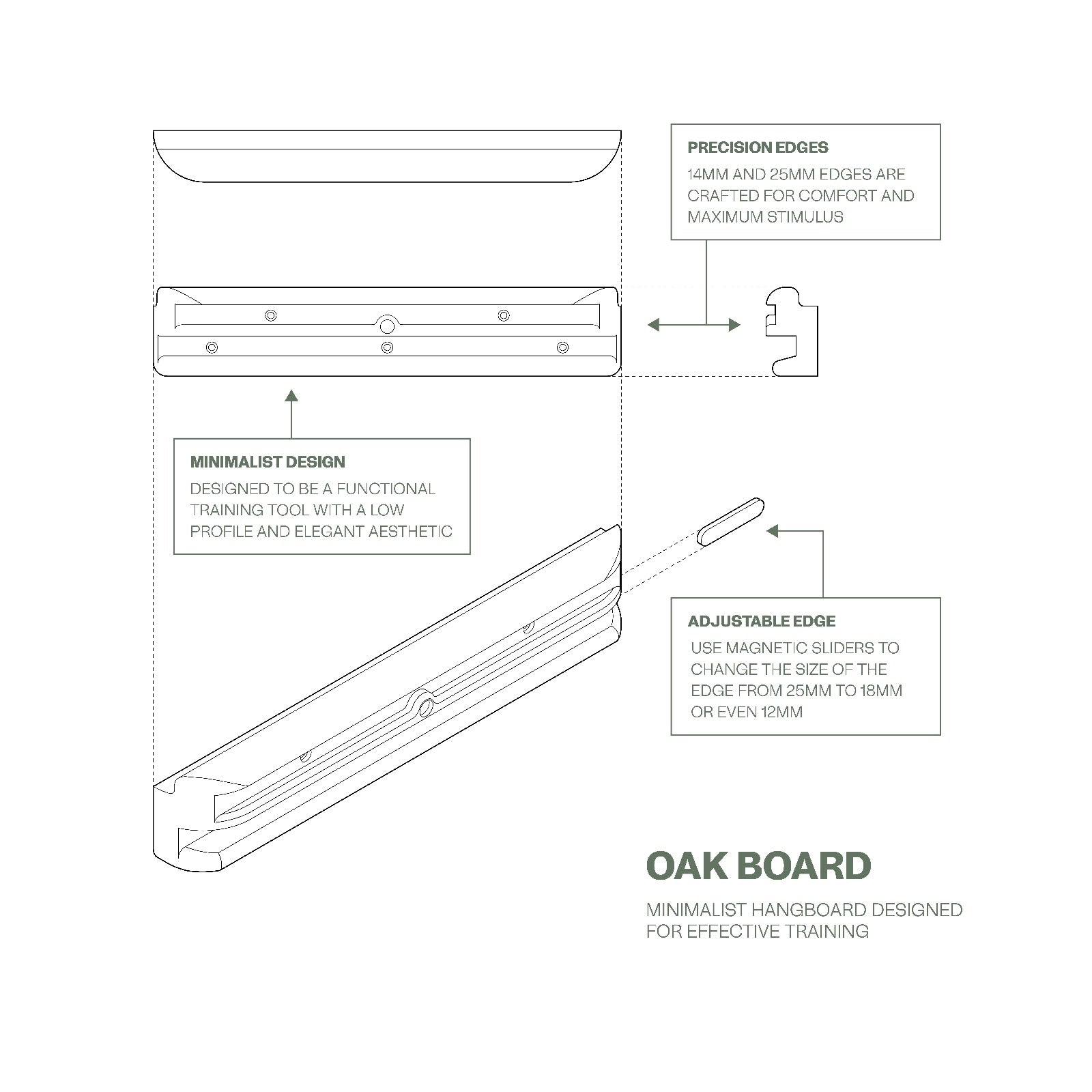 Nature Climbing Oak Board poutre bois chêne 14 mm