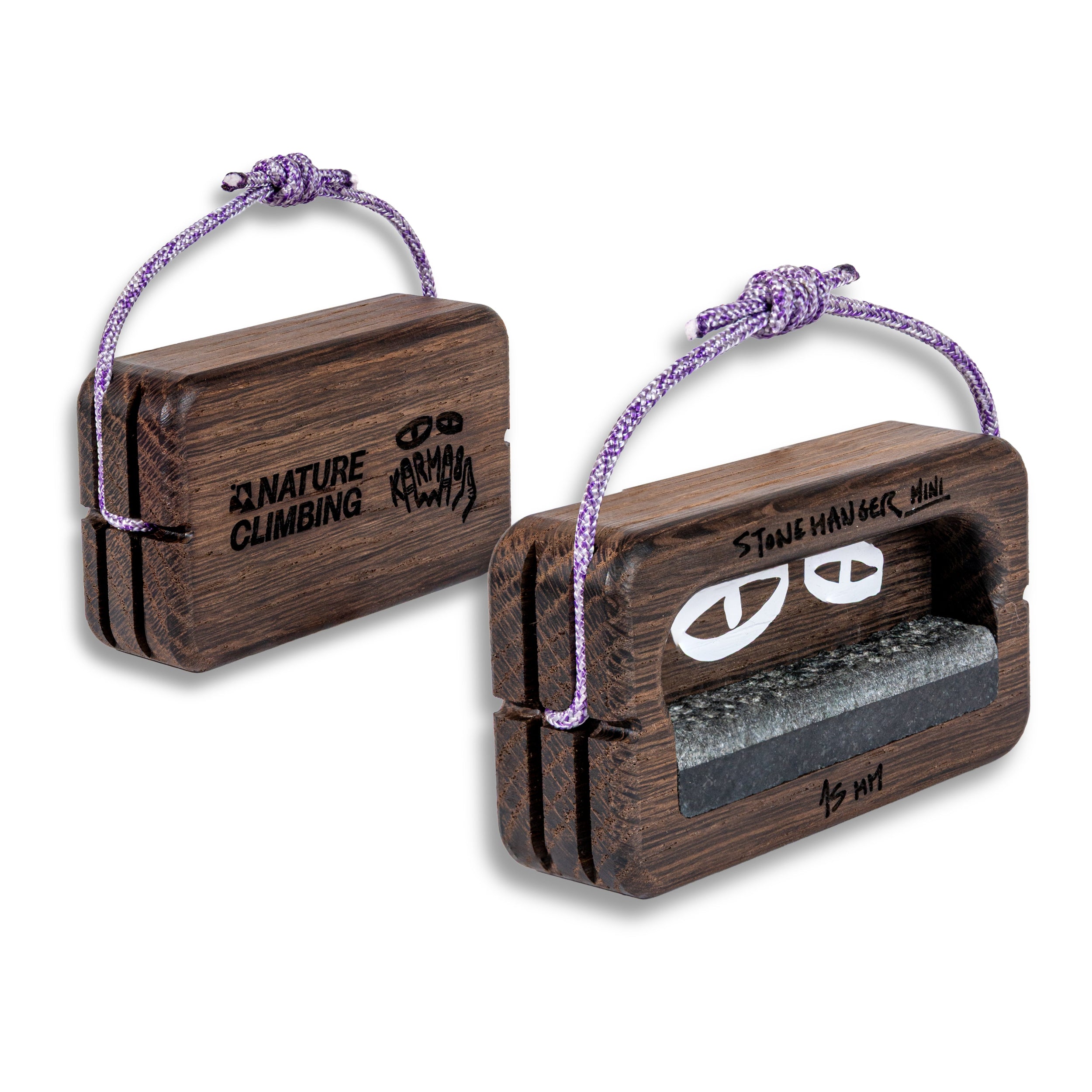 Nature Climbing Stone Hanger Mini poutre chêne fumé