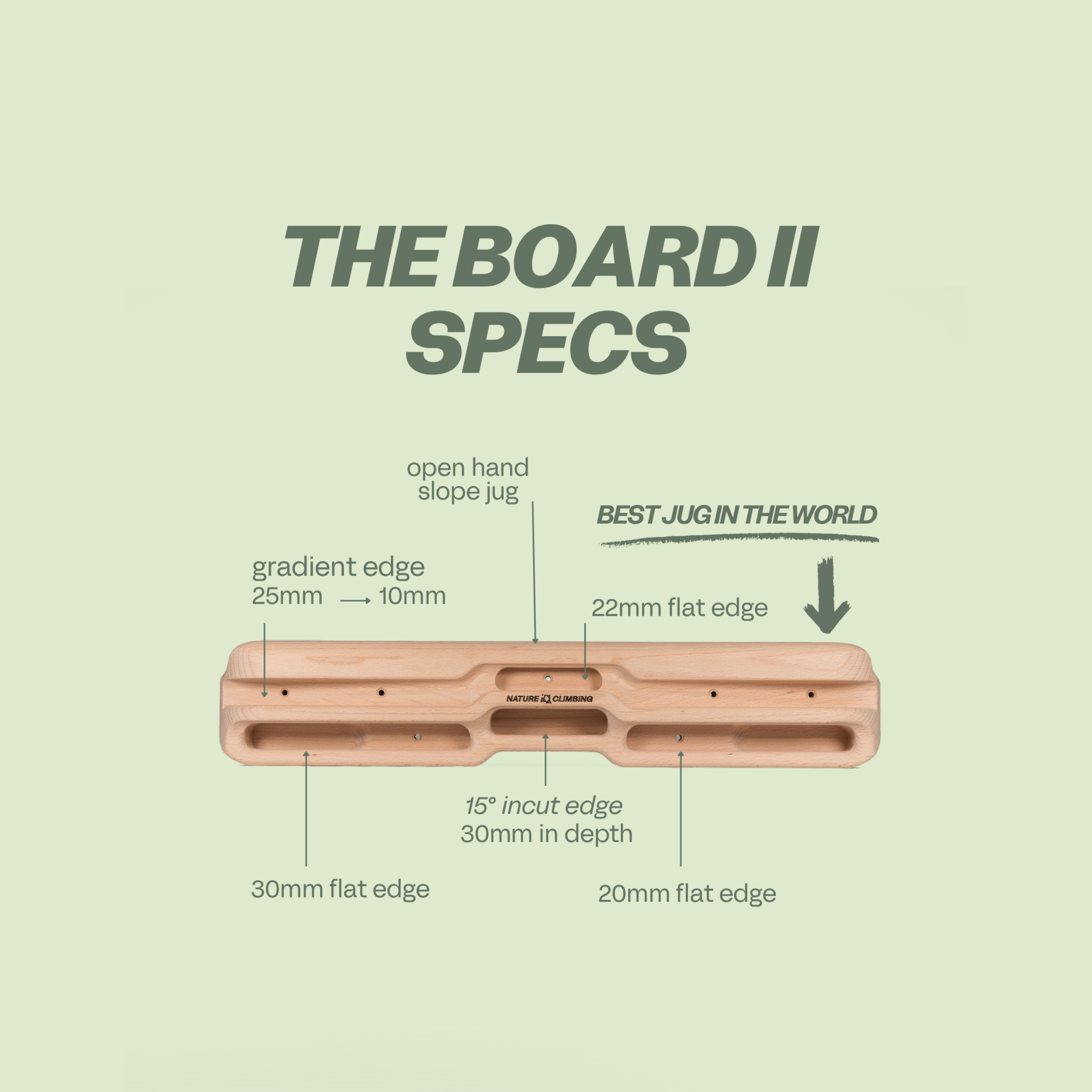 Nature Climbing Board II hangboard hêtre bords doux