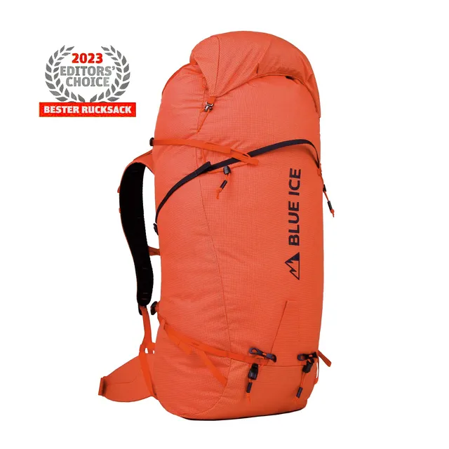 Blue Ice Stache 60 sac alpinisme orange ultraléger
