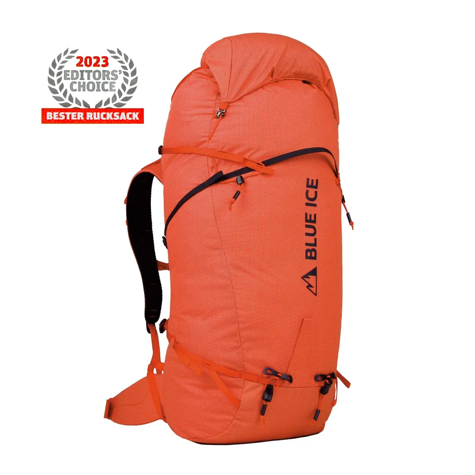 Blue Ice Stache 60 sac alpinisme orange ultraléger