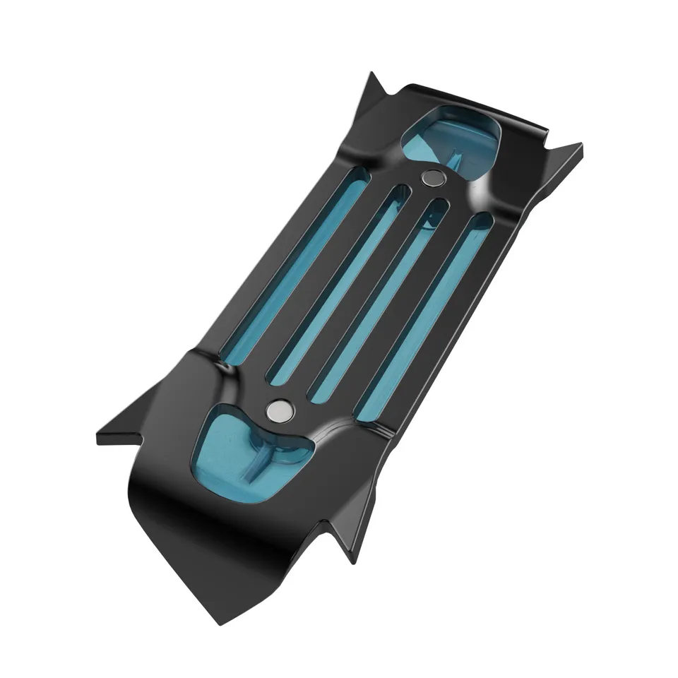 Blue Ice Harfang barrette centrale acier paire