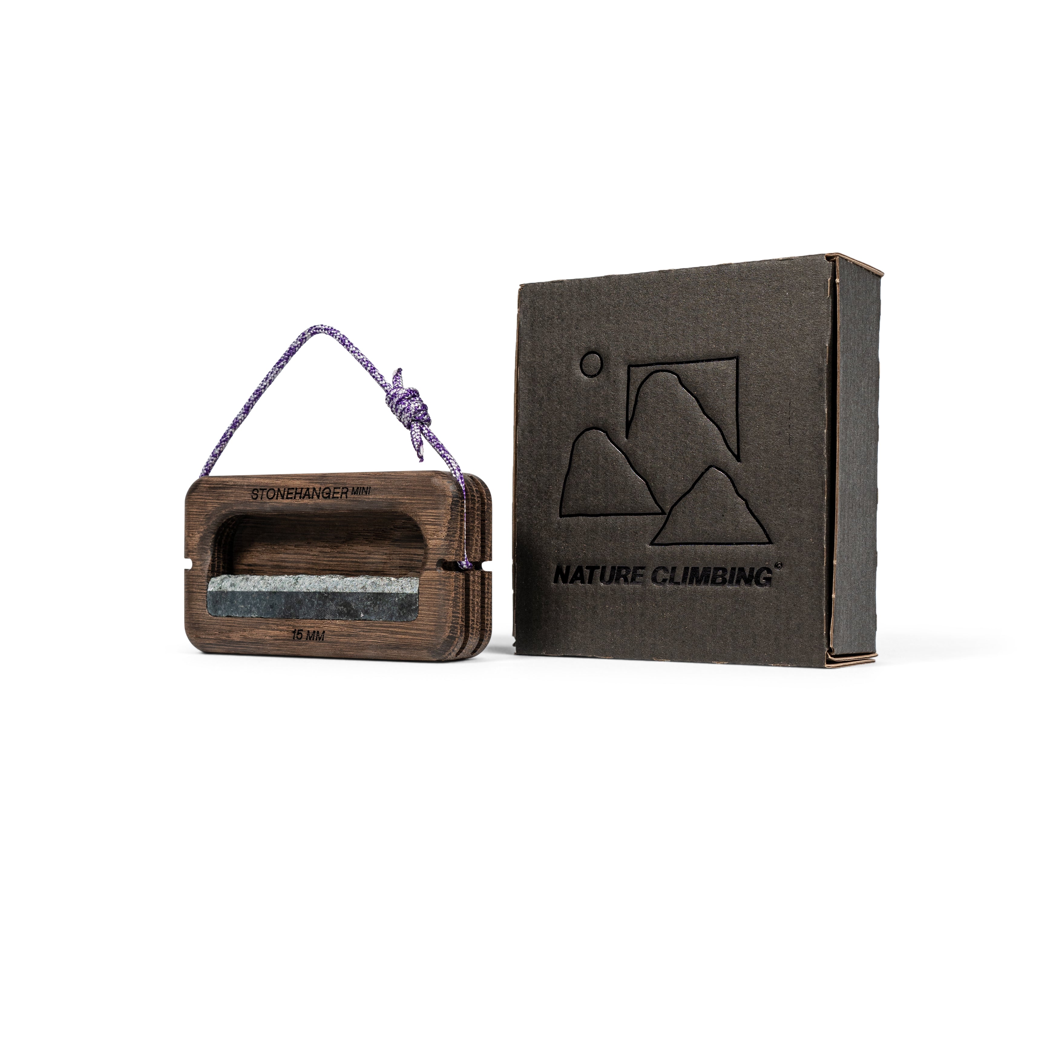 Nature Climbing Stone Hanger Mini poutre chêne fumé granit