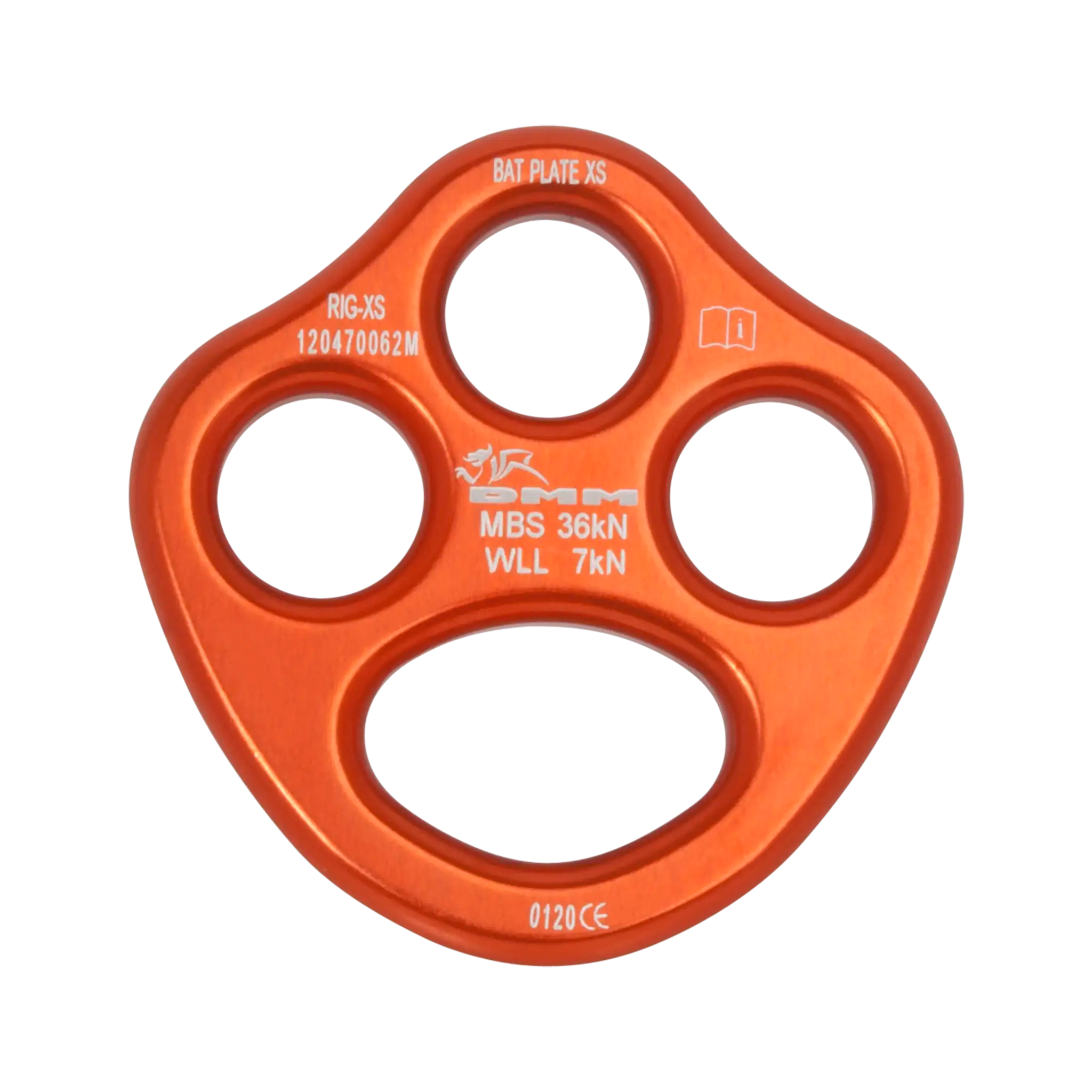 DMM Bat Plates plaquette gréement M orange aluminium